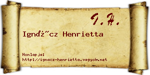 Ignácz Henrietta névjegykártya