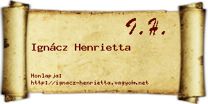 Ignácz Henrietta névjegykártya