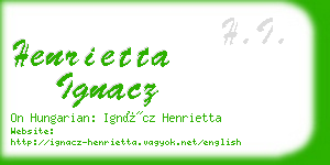henrietta ignacz business card